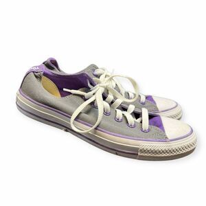 CONVERSE Women’s Gray & Purple Younique Low-Top Sneakers Size 7.5